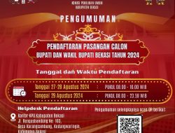KPUD Kabupaten Bekasi Umumkan Pendaftaran Paslon Bupati dan Wakil Bupati Tahun 2024